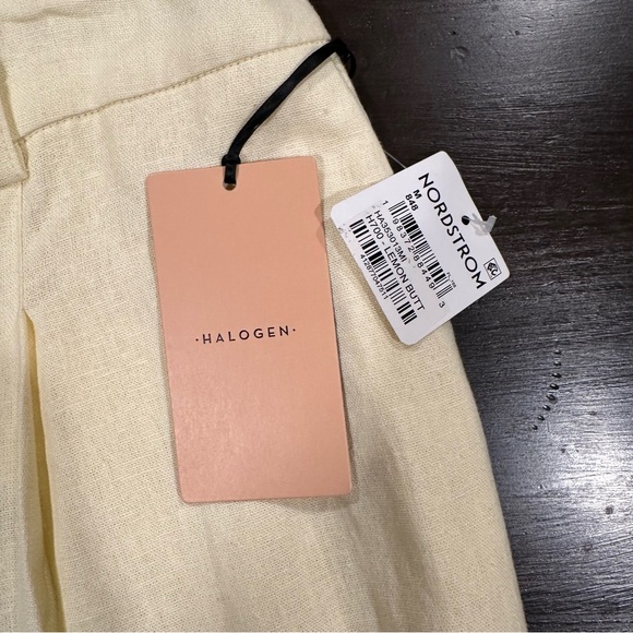 Halogen Bermuda Shorts Butter Yellow Size Medium Linen Blend NWT - Picture 8 of 11